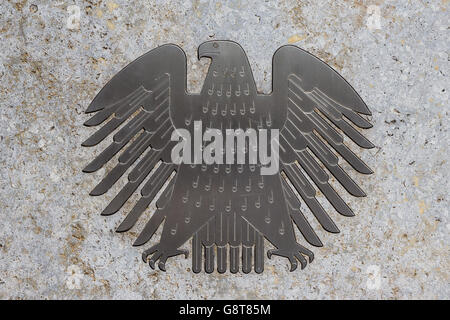 L'aigle allemand (Bundesadler), le logo du Bundestag allemand au Bundestag. Banque D'Images