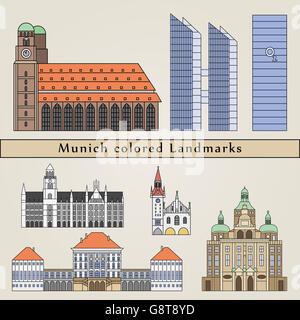 Repères de couleur de Munich en fichier vectoriel éditable Banque D'Images