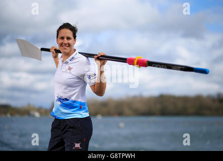 Annonce de l'équipe des Championnats d'Europe d'aviron de Grande-Bretagne - National Rowing Center.Jessica Eddie lors de l'annonce de l'équipe des Championnats d'Europe d'aviron au Centre national d'aviron de Caversham. Banque D'Images