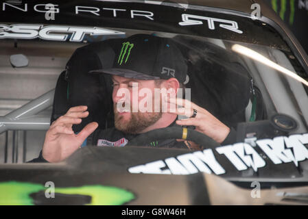 Vaughn Gittin Jr dans ses 2015 Ford Mustang RTR à Goodwood Festival of Speed 2016 Banque D'Images