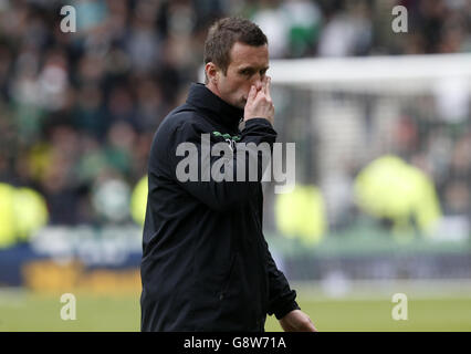 Rangers contre Celtic - William Hill Scottish League Cup - demi-finale - Hampden Park.Ronny Deila, responsable celtique, lors du match de demi-finale de la coupe écossaise William Hill au parc Hampden, à Glasgow. Banque D'Images