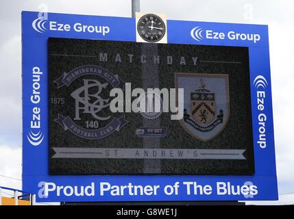 Birmingham City v Burnley - Sky Bet Championship - St Andrews.Vue générale sur la maison de St Andrew à Birmingham City. Banque D'Images