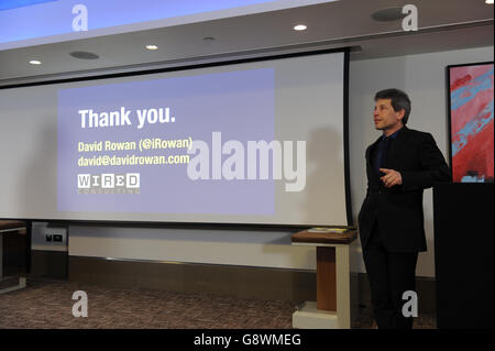 David Rowan, rédacteur en chef de Wired Magazine, Conférence de l'Alliance européenne des agences de presse (EANA), Grange Tower Hotel, Londres. Banque D'Images