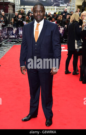 Babou Ceesay assister à la première Eye in the Sky UK qui s'est tenue à Curzon Mayfair, Londres. APPUYEZ SUR ASSOCIATION photo. Date de la photo: Lundi 11 avril 2016. Voir l'histoire de PA SHOWBIZ Mirren. Le crédit photo devrait se lire comme suit : Ian West/PA Wire Banque D'Images