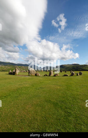 Cercle de pierres de Castlerigg Stone Circle, Lake District, Cumbria, Angleterre Lakeland UK. Construit par les agriculteurs à l'époque préhistorique.