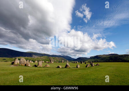 Cercle de pierres de Castlerigg Stone Circle, Lake District, Cumbria, Angleterre Lakeland UK. Construit par les agriculteurs à l'époque préhistorique.