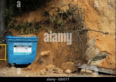 Cliff Bournemouth effondrement Banque D'Images