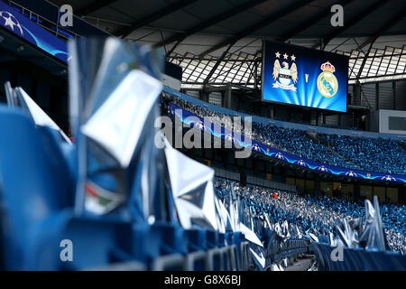 Manchester City v Real Madrid - Ligue des Champions - Demi-finale - Première étape - Etihad Stadium Banque D'Images