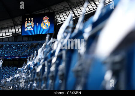 Manchester City v Real Madrid - Ligue des Champions - Demi-finale - Première étape - Etihad Stadium Banque D'Images