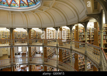 L'intérieur de la bibliothèque la bibliothèque, Linderman, Lehigh University, 1878, avec sa rotonde victorienne Banque D'Images