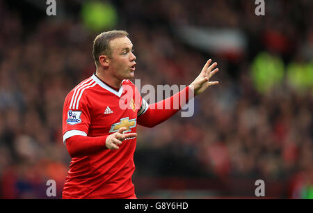 Manchester United / Leicester City - Barclays Premier League - Old Trafford. Wayne Rooney, Manchester United. Banque D'Images