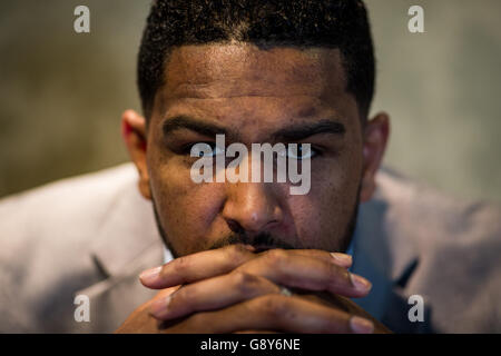 Anthony Joshua v Dominic Breazeale Conférence de presse - Hilton Syon Park.Dominic Breazeale pose après la conférence de presse à Hilton Syon Park, Londres. Banque D'Images