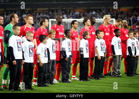 Football - UEFA Champions League - Groupe G - Anderlecht / Liverpool - constant Vanden stock Stadium. L'équipe de Liverpool s'équipe avant le match Banque D'Images