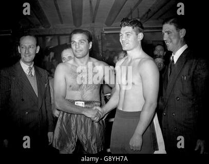 Boxing - Heavyweight - Bruce Woodcock v Lee Oma - pesée Harringay - Arena, London Banque D'Images