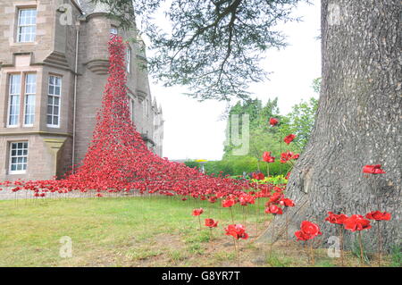 Perth, Ecosse, Royaume-Uni. 30 Juin, 2016. Fenêtre pleurant par Paul Cummins (artiste) et Tom Piper (designer) ouvert pour l'affichage aujourd'hui au Château et Musée de Black Watch. La sculpture a été à l'origine partie du sang d'installation a balayé les terres et les mers de rouge à la Tour de Londres en 2014. Depuis, la fenêtre pleurant a fait une tournée au Royaume-Uni. Credit : Cameron Cormack/Alamy Live News Banque D'Images