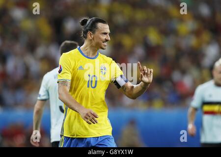 Nice, France. 22 Juin, 2016. Zlatan Ibrahimovic (SWE) Football/soccer : UEFA EURO 2016, groupe E, la Suède 0-1 La Belgique au stade de Nice à Nice, France . © Kawamori Mutsu/AFLO/Alamy Live News Banque D'Images