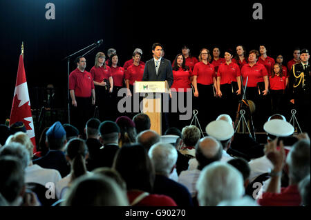 L'Ontario, Ottawa, Canada. 1er juillet 2016. Le premier ministre prononcera une allocution à la cérémonie pour le 100e anniversaire des batailles de la Somme et de Beaumont-Hamel. Credit : imagespic/Alamy Live News Banque D'Images