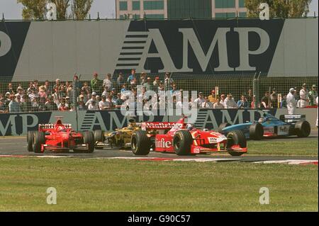 Course automobile Formula One - Grand Prix d'Australie.Heinz-Harald Frentzen dirige Eddie Irvine, Damon Hill et Alexander Wurz Banque D'Images