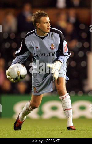 Soccer - Carling Cup - deuxième tour - Fulham v Lincoln City - Craven Cottage.Alan Marriott, gardien de but de Lincoln City Banque D'Images