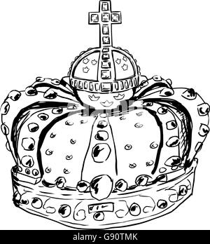 Croquis de couronne royale portés par la Reine suédoise Lovisa Ulrika dans le 18e siècle Illustration de Vecteur