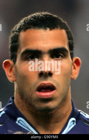 Football - amical - Argentine / Angleterre - Stade de Geneve. Carlos Tevez, Argentine Banque D'Images