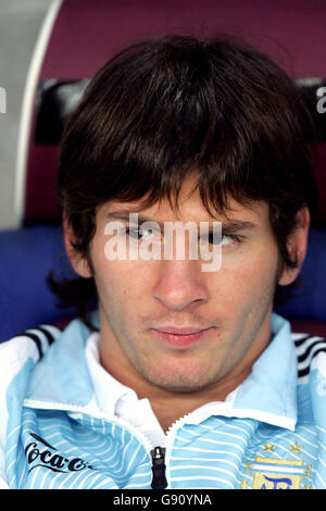 Football - amical - Argentine / Angleterre - Stade de Geneve. Lionel Messi, Argentine Banque D'Images