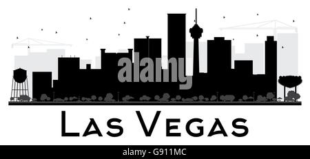 Las Vegas City skyline silhouette noir et blanc. Vector illustration. Concept simple pour le tourisme, la bannière de présentation Illustration de Vecteur