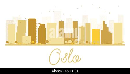 Oslo City skyline silhouette d'or. Vector illustration. Concept simple pour le tourisme présentation, bannière, un placard Illustration de Vecteur