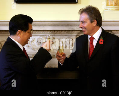 Hu Jintao visite en Grande-Bretagne Banque D'Images