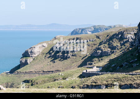 Marine Drive sur le Great Orme's Head Sentier côtier du nord du Pays de Galles Llandudno Banque D'Images