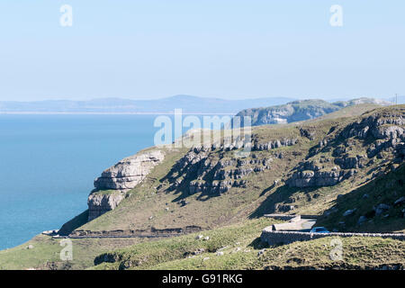 Marine Drive sur le Great Orme's Head Sentier côtier du nord du Pays de Galles Llandudno Banque D'Images