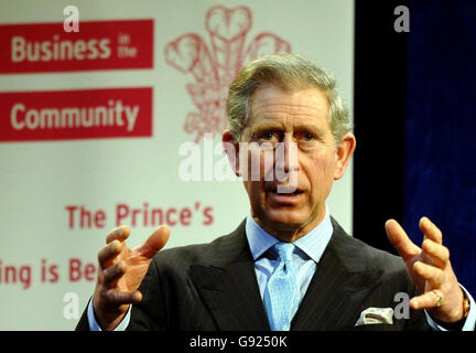 Le Prince de Galles prononce un discours à l'occasion du 15e anniversaire de son initiative "voir est croire" au Wilton's Music Hall, à Wapping, dans l'est de Londres, le mercredi 14 décembre 2005. Le Prince a visité le lieu, qui date des années 1850 et est la plus ancienne grande salle de musique au monde. Voir PA Story ROYAL Charles. APPUYEZ SUR ASSOCIATION photo. Le crédit photo devrait se lire : John Stillwell/PA. Banque D'Images