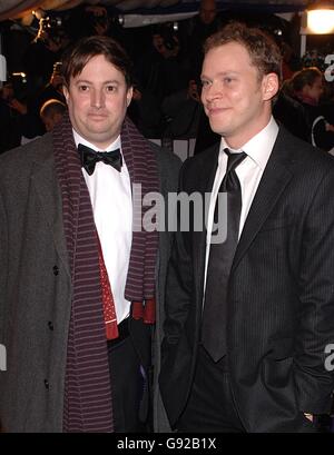 David Mitchell et Robert Webb de PEP Show arrivent à Les British Comedy Awards 2005 Banque D'Images