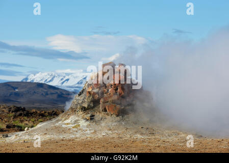 La solfatare, température élevée, Namafjall zone Hevrir, Myvatn, l'Islande, de l'Europe Banque D'Images