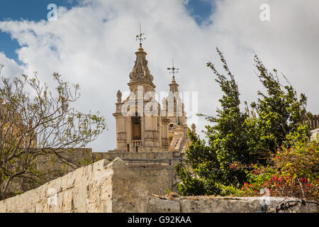 La belle architecture de Mdina, Malte - ancienne capitale et la ville silencieuse de Malte - ville médiévale Banque D'Images