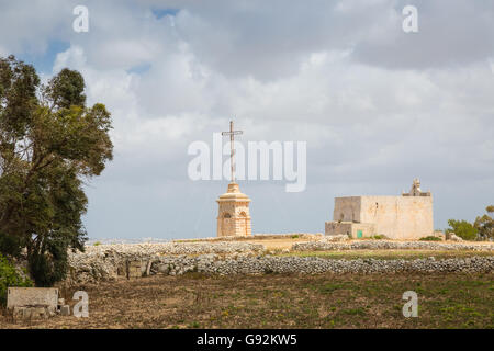 Laferla cross près de siggiewi sur l'île de Malte. Banque D'Images