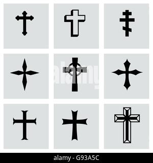 Croix noires Vector icon set Illustration de Vecteur