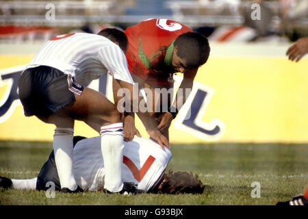 - Coupe du Monde de football Mexique 86 - Groupe F - Angleterre v Maroc - Tecnologico Stadium Banque D'Images