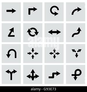 Flèches noires Vector icon set Illustration de Vecteur