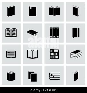 Vector black book icon set Illustration de Vecteur