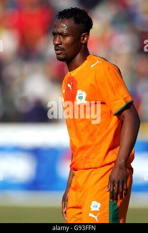 Football - coupe d'Afrique des Nations 2006 - Groupe A - Maroc / Côte d'Ivoire - Stade International du Caire.Didier Zokora, Côte d'Ivoire Banque D'Images