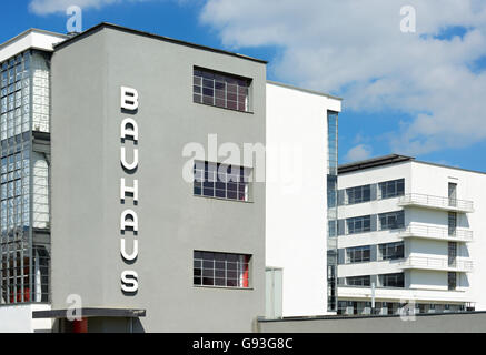 Le Bauhaus Dessau, UNESCO World Heritage, Dessau, Saxe-Anhalt, Allemagne Banque D'Images