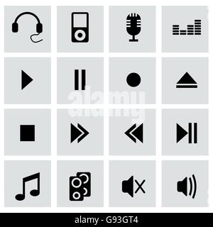 Vector black sound icons set Illustration de Vecteur