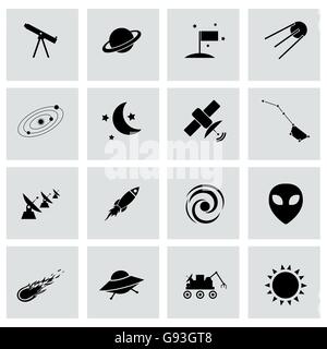 Espace noir Vector icons set Illustration de Vecteur