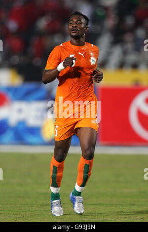 Football - coupe d'Afrique des Nations 2006 - Groupe A - Libye / Côte d'Ivoire - Stade International du Caire. Didier Zokora, Côte d'Ivoire Banque D'Images