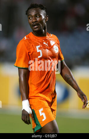 Football - coupe d'Afrique des Nations 2006 - Groupe A - Libye / Côte d'Ivoire - Stade International du Caire. Didier Zokora, Côte d'Ivoire Banque D'Images