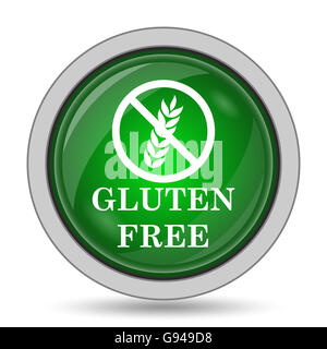 Sans gluten sans icône. Bouton Internet sur fond blanc. Banque D'Images