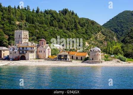 Monastère sur le mont Athos, Chalkidiki, Grèce Banque D'Images