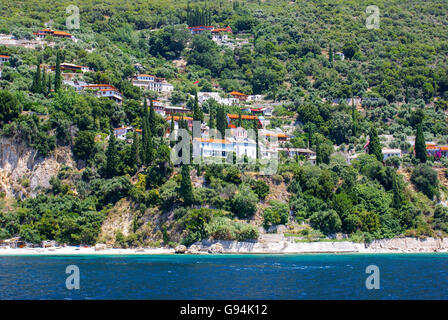 Monastères sur le mont Athos, Chalkidiki, Grèce Banque D'Images