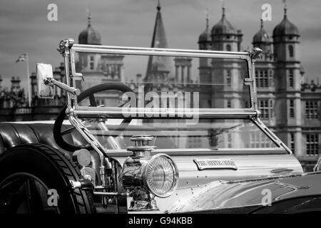 Rolls Royce Silver Ghost en noir et blanc Banque D'Images